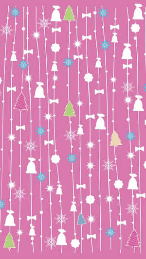 Girly Pink Christmas Pattern.jpg Wallpaper