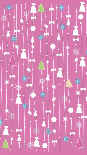 Girly Pink Christmas Pattern.jpg Wallpaper