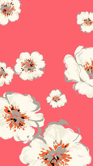 Girly White Flowers Art Wallpaper