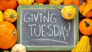 Giving Tuesday Chalkboard Pumpkins Wallpaper