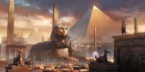 Giza Pyramids Artist Impression Wallpaper