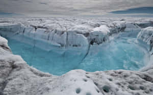 Glacial Crevasse Ice Formation Wallpaper