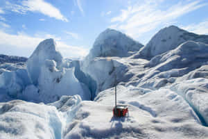 Glacial_ Research_ Station_ Snowy_ Landscape Wallpaper