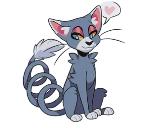 Glameow Heart Balloon Wallpaper