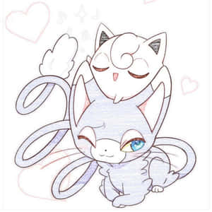 Glameow Jigglypuff Wallpaper