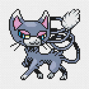 Glameow Pixel Art Mobile Wallpaper