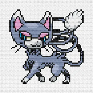Glameow Pixel Art Mobile Wallpaper