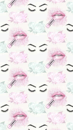 Glamorous Pink Makeup Aesthetic Wallpaper