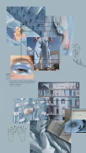 Glaucous Aesthetic Collage Wallpaper