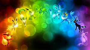 Gleaming Eevee Evolutions Wallpaper