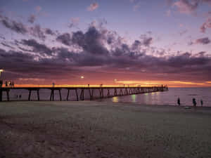 Glenelg Beach Sunset Pier Wallpaper