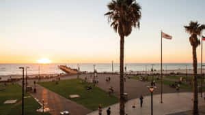 Glenelg Beach Sunset Promenade Wallpaper