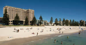 Glenelg Beachfront Hoteland Crowd Wallpaper