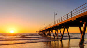 Glenelg Pier Sunset Silhouette Wallpaper