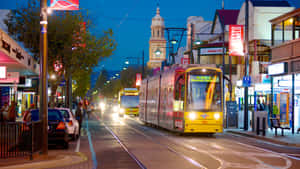 Glenelg Tram Evening Scene Wallpaper