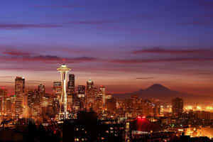 Glistening Seattle At Night Wallpaper