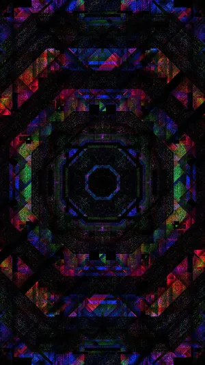 Glitch Geometric Pixel Art Wallpaper