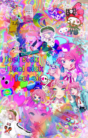 Glitchcore Collage Anime Girls Wallpaper