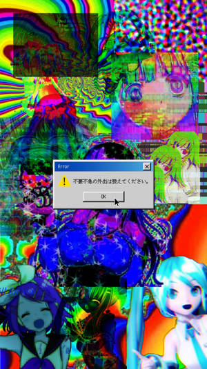 Glitchcore Computer Warning Wallpaper