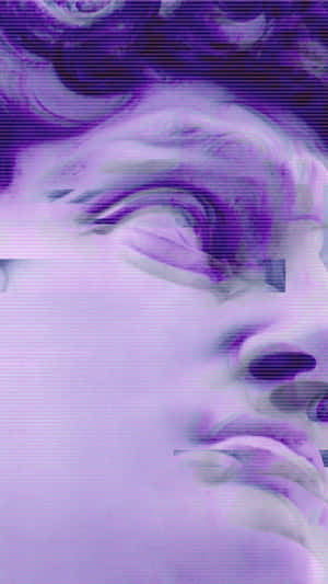 Glitched Portrait Purple Hues Wallpaper