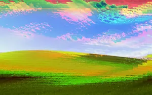 Glitched Windows X P Bliss.jpg Wallpaper