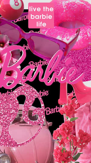 Glitter Barbie Aesthetic Collage Wallpaper