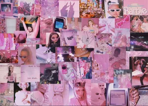 Glitter Barbie Aesthetic Collage Wallpaper