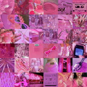 Glitter Barbie Aesthetic Collage Wallpaper