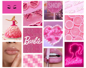 Glitter Barbie Aesthetic Collage Wallpaper