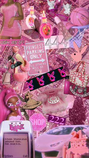 Glitter Barbie Aesthetic Collage Wallpaper