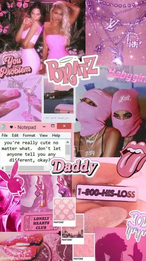 Glitter Barbie Aesthetic Collage Wallpaper