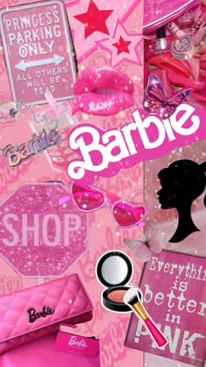 Glitter Barbie Aesthetic Collage Wallpaper