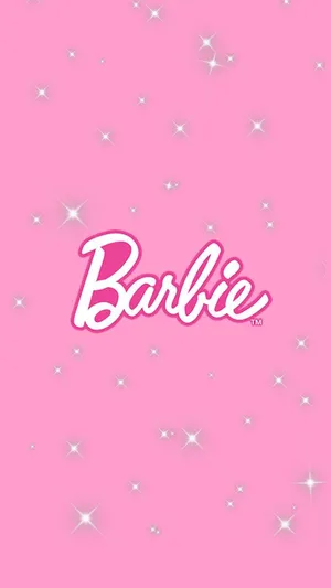 Glittering Pink Barbie Logo Wallpaper Wallpaper