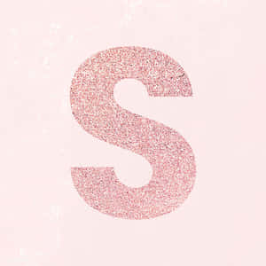 Glittering Pink S Letter Aesthetic Wallpaper