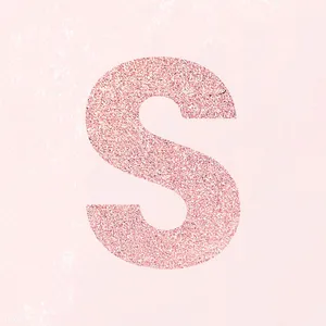 Glittering Pink S Letter Aesthetic Wallpaper