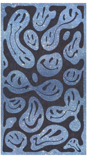 Glittery_ Blue_ Smiley_ Pattern.jpg Wallpaper