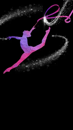 Glittery Cute Gymnastics Art Wallpaper