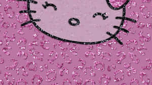 Glittery Pink Hello Kitty Background Wallpaper