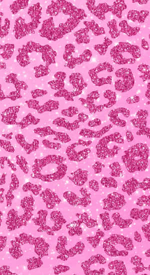 Glittery Pink Leopard Print Wallpaper