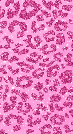 Glittery Pink Leopard Print Wallpaper