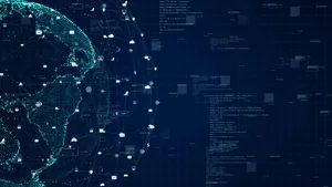 Global Data Network Visualization Wallpaper