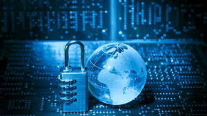 Globe And Padlock Cyber Security Wallpaper