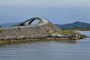 Gloomy Day At Storseisundet Bridge Wallpaper