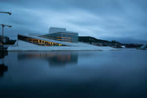 Gloomy View Of Oslo Opera House Wallpaper