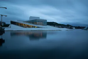 Gloomy View Of Oslo Opera House Wallpaper