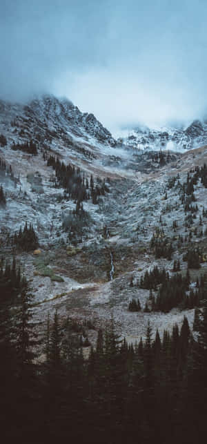 Glorious Top Of A Snow Mountain Wallpaper