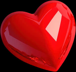 Glossy Red3 D Heart Wallpaper