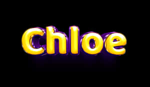 Glossy3 D Chloe Text Design Wallpaper