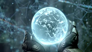 Gloved_ Hands_ Holding_ Earth Wallpaper