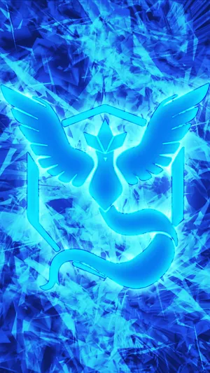 Glowing Articuno Blue Abstract Background Wallpaper